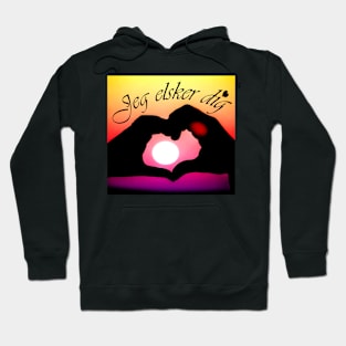 Jeg elsker dig ( I love you in Danish) - Pop art Hoodie